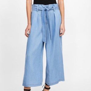 Zara Z1975 Tencel Denim Paper Bag Culottes